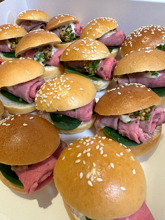 Mini Roast Beef Brioche Rolls